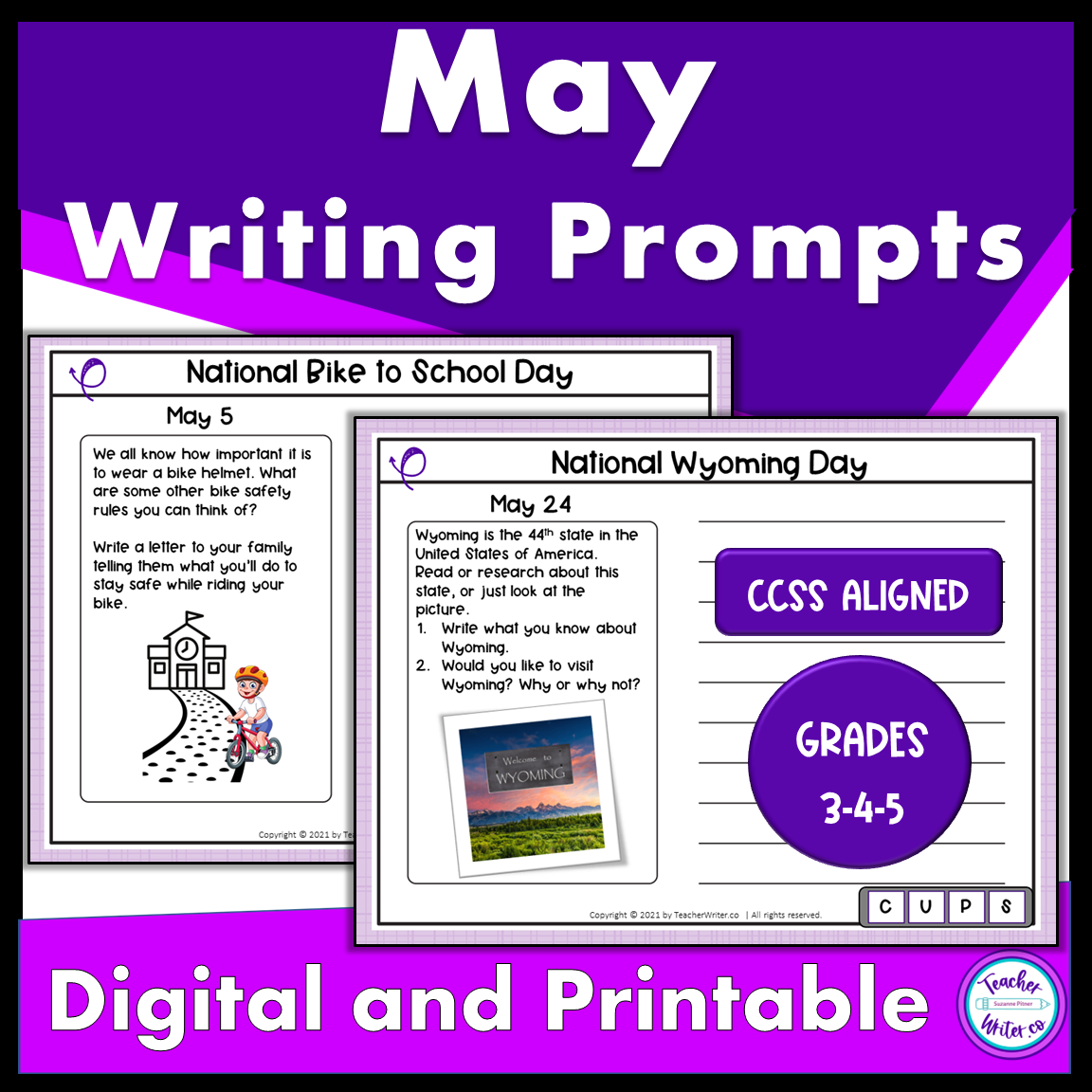 May Daily Writing Prompts Journal | National Days