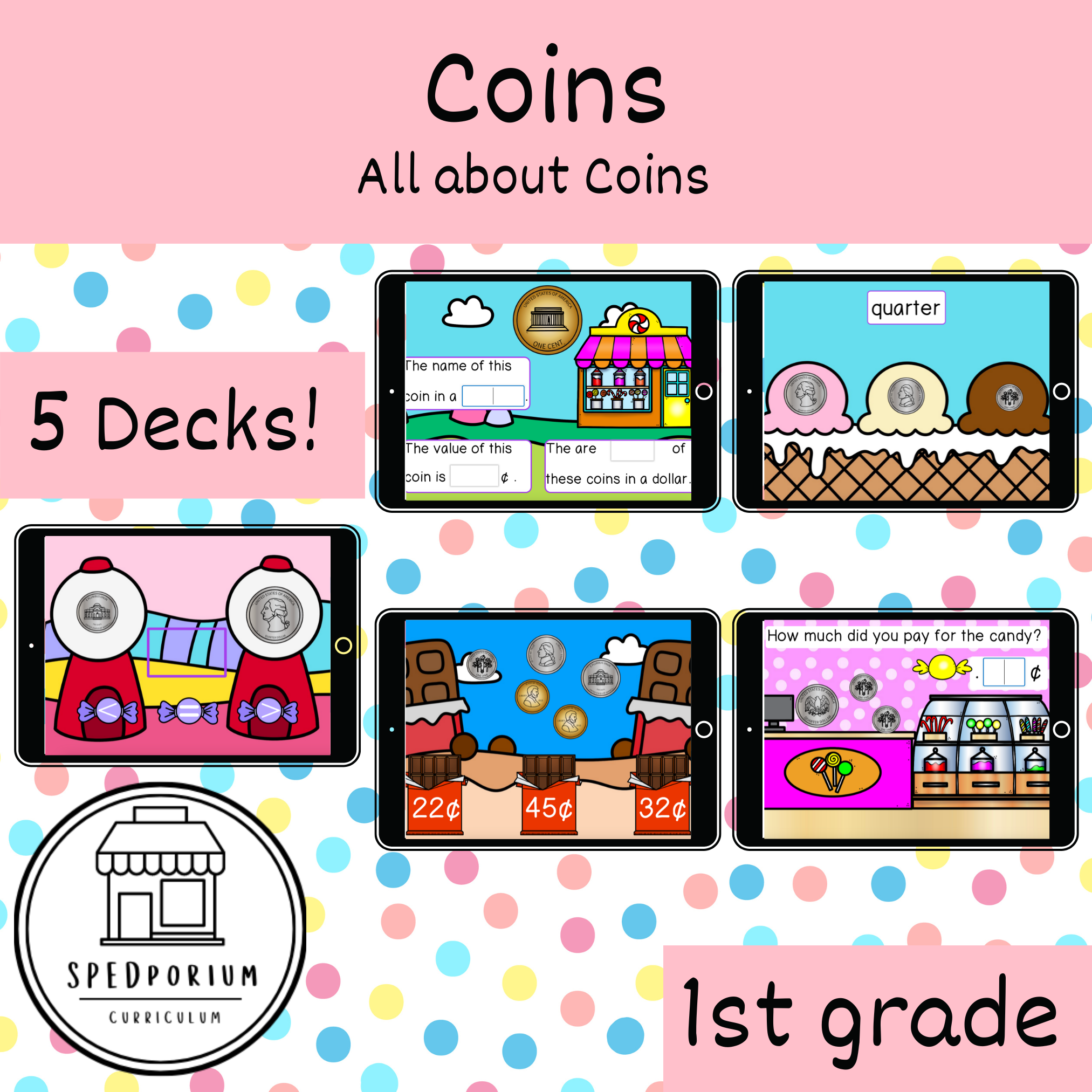 All about Coins Boom Card Bundle
