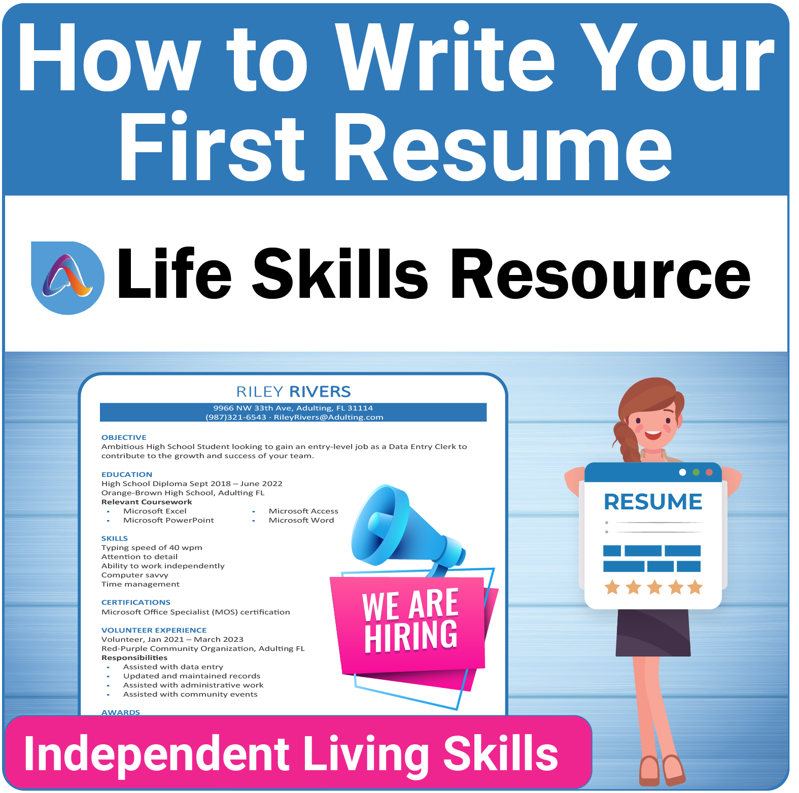 Essential Employment Skills Activity for Teens - How to Write Your First Resume
