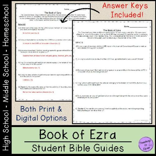 Ezra Bible Book Study Questions Worksheets's featured image