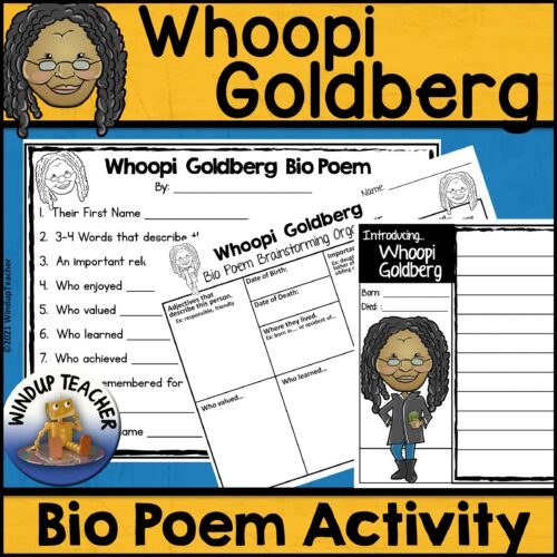 Whoopi Goldberg Biography Poem and Writing Paper Activity's featured image