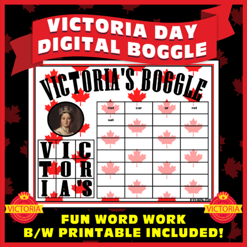 VICTORIA DAY DIGITAL AND PRINTABLE BOGGLE (WORD GAME)'s featured image