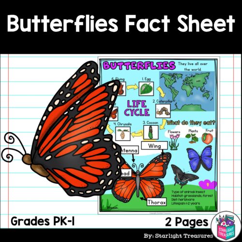 Butterflies Fact Sheet for Early Readers - Animal Study's featured image