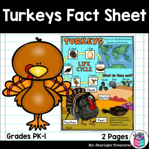 Turkeys Fact Sheet for Early Readers - Animal Study's featured image