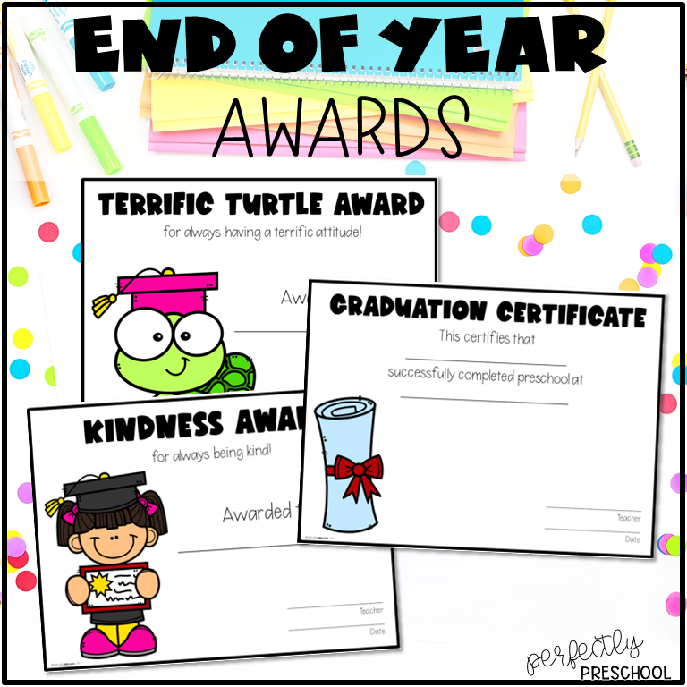 End of the Year Awards Bundle for Preschool, PreK and Kindergarten