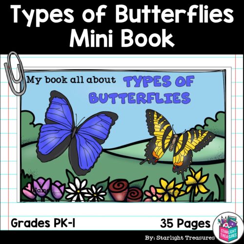 Types of Butterflies Mini Book for Early Readers - Animal Study's featured image