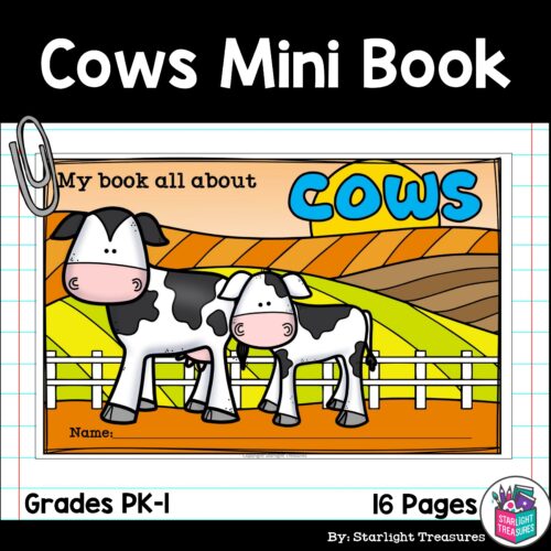Cows Mini Book for Early Readers - Animal Study's featured image
