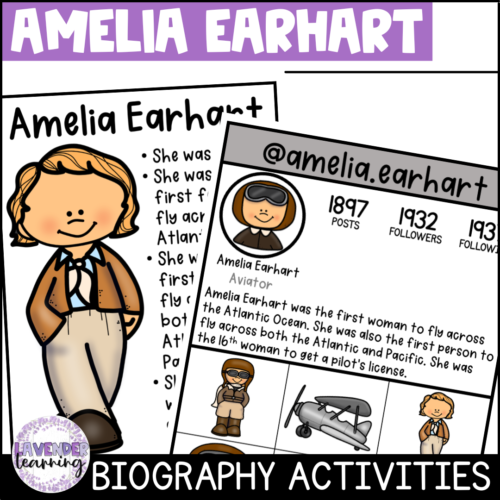 Amelia Earhart Biography Activities, Flip Book, & Report - Women's History Month's featured image