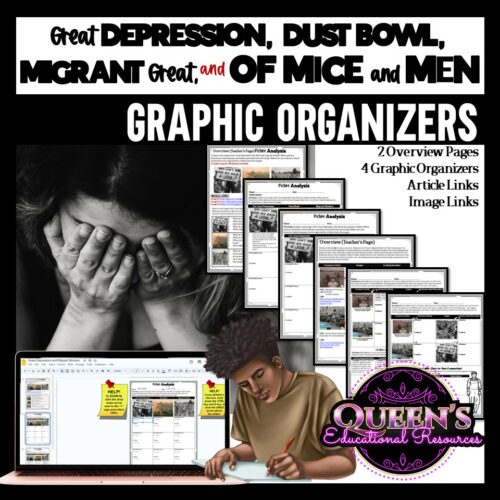 Great Depression and Of Mice and Men Graphic Organizers Bundle's featured image