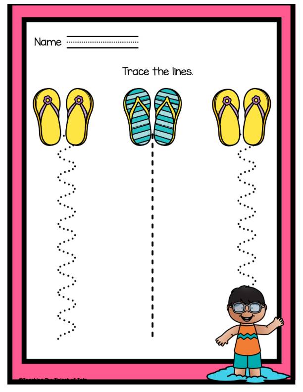 Summer Preschool Toddler Fine Motor Tracing Pages for HandEye