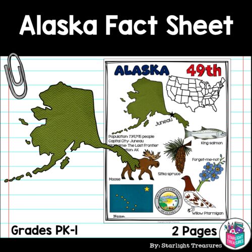 Alaska Fact Sheet for Early Readers - A State Study's featured image