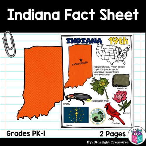 Indiana Fact Sheet for Early Readers - A State Study's featured image