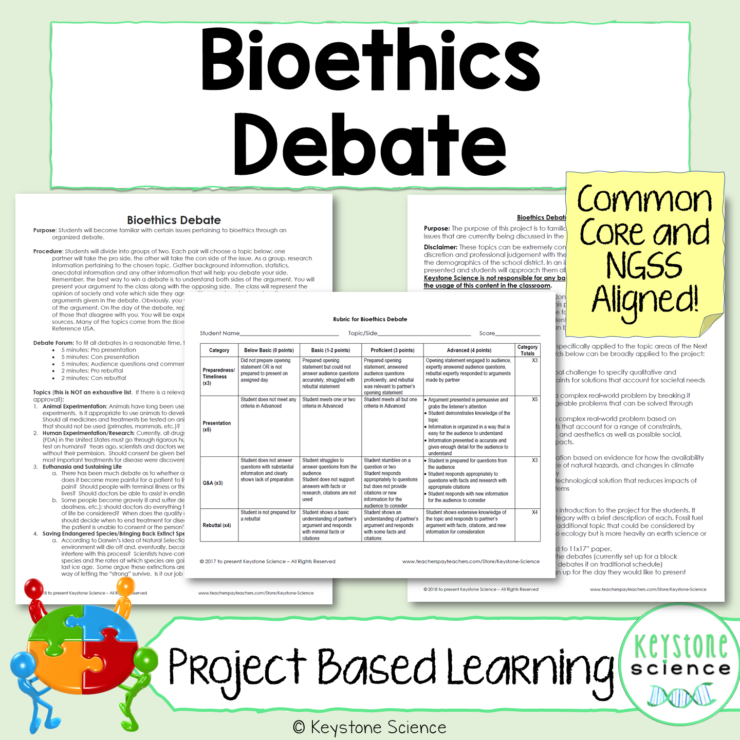 Project Based Learning Bioethics Debate PBL Genetics Evolution Ecology