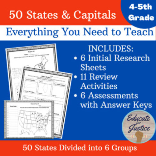 50 U.S. States and Capitals Printable Worksheets- Teach All 50 States & Capitals's featured image