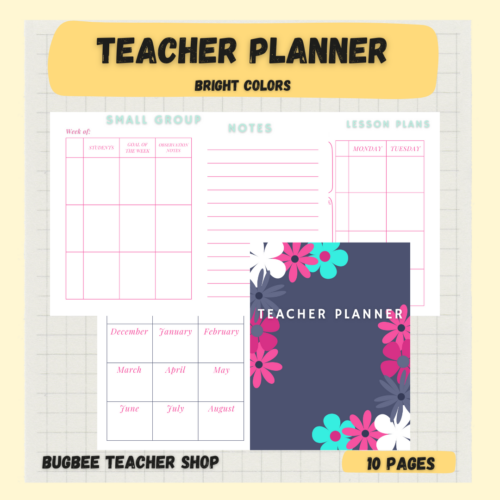 Bright Colors Teacher Planner's featured image