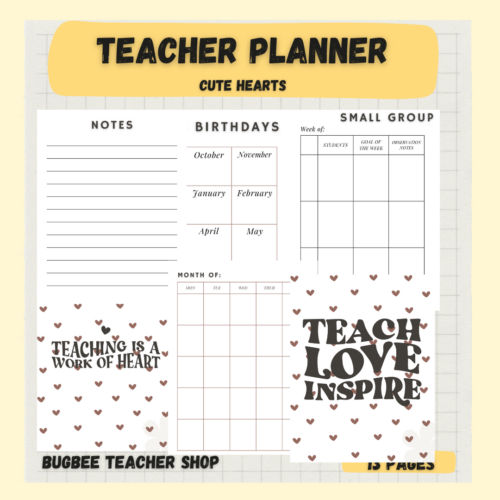 Cute Heart Teacher Planner's featured image