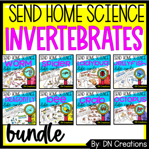 INVERTEBRATES send home SCIENCE bundle l Invertebrates Lifecycles's featured image