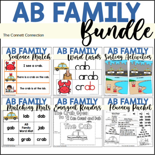 AB Word Family Worksheets and Hands On Centers Bundle's featured image