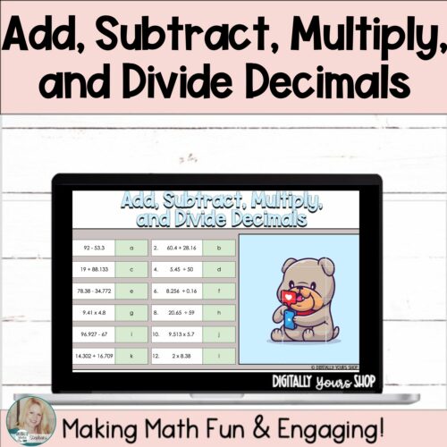 Add, Subtract, Multiply, and Divide Decimals Digital Self-Checking Activity's featured image