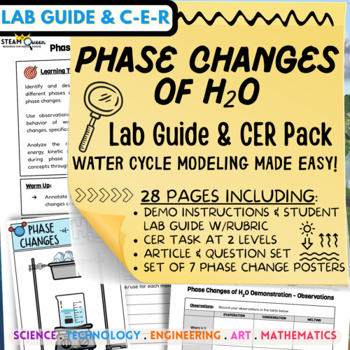 Phase Changes of H2O Water Cycle Demo: Lab Guide CER Article Question Set Middle School Classic Lab and Demo Pack!'s featured image