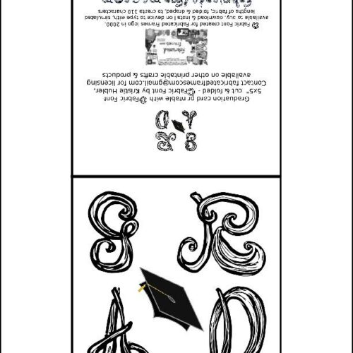 GR AD Square Graduation Card Printable Grad Cap Black Fabric Font's featured image