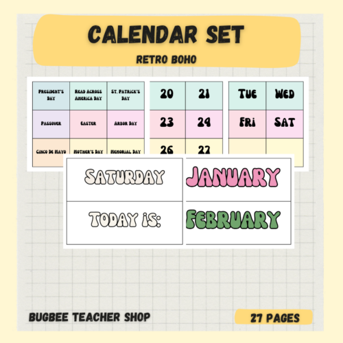 Retro Boho Calendar Set's featured image