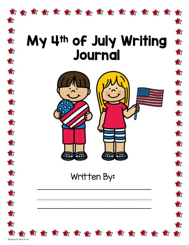 4th of July Kindergarten Activities -Patriotic Themed Writing Journal Prompts