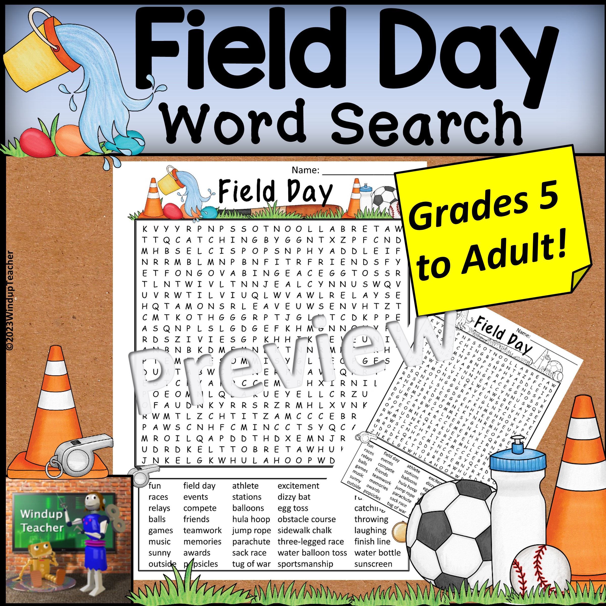 Field Day Word Search - Hard - Classful