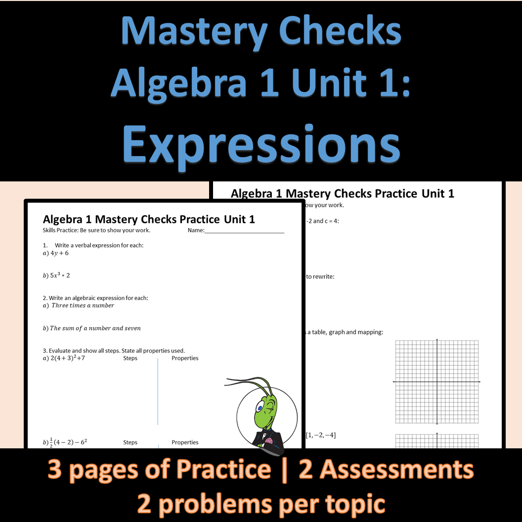 Algebra 1 Mastery Checks | Summer School | Competency Based ...