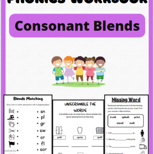Consonant Blends Phonics Spelling Workbook Worksheets's featured image