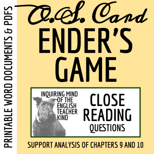 Ender's Game Chapters 9 and 10 Close Reading Analysis Worksheet's featured image