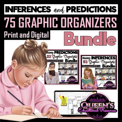Making Inferences and Predictions Graphic Organizer BUNDLE (Print and Digital)'s featured image