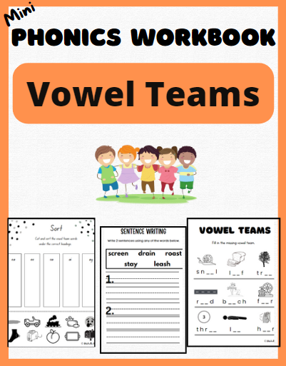 Vowel Teams Phonics Spelling Workbook Worksheets