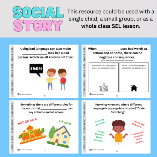 Bad Language/Cussing | Interactive Book/Printable | Behavior ...