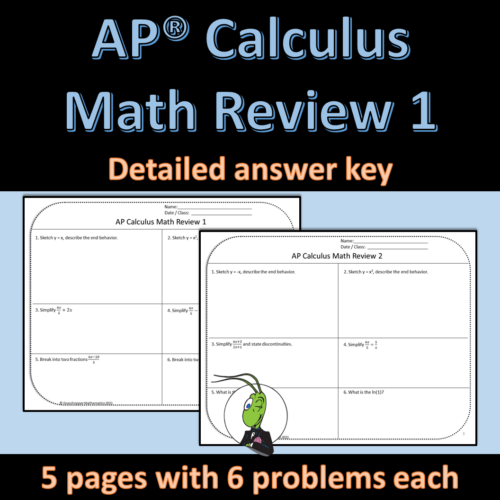 Calculus Back to School Weekly Math Review 1 | Editable Bell Ringers's featured image