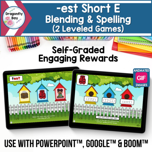 Est Short E Spelling and Blending Word Family Digital Game's featured image