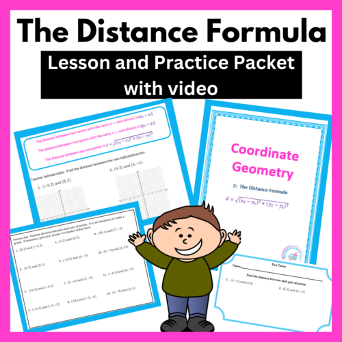 Coordinate Geometry - The Distance Formula: Worksheet and Lesson Video's featured image