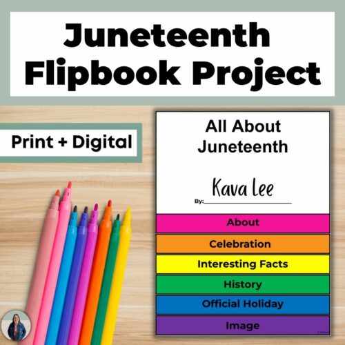 Juneteenth Project Printable and Digital to Celebrate Juneteenth Holiday's featured image