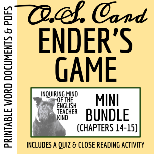 Ender's Game Chapters 14 and 15 Quiz and Close Reading Activity Bundle's featured image