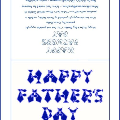 Happy Father's Day Navy Blue Necktie Font Letters 7x5 Inch Card Printable's featured image