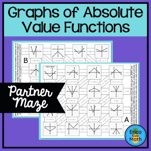 Graphs of Absolute Value Functions Activity Partner Maze - Classful