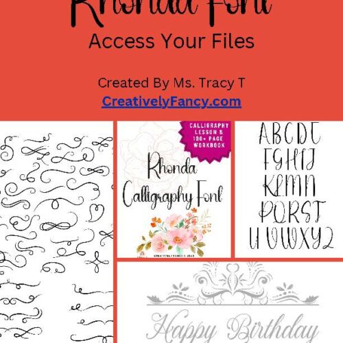 Rhonda Font Calligraphy Workbook - Calligraphy Instructions - Practice Sheets Calligraphy 100 Page Workbook's featured image
