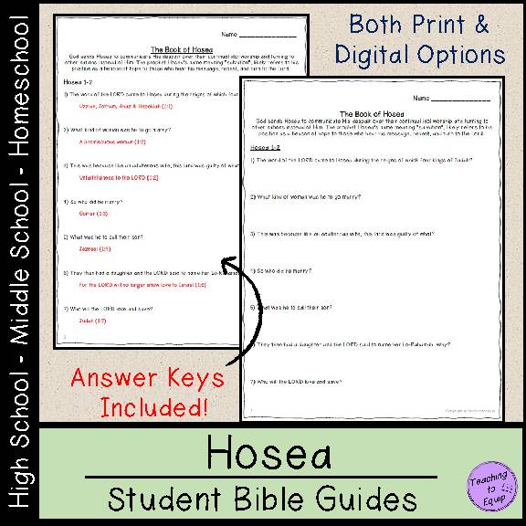 Book of Hosea Bible Study Questions Classful