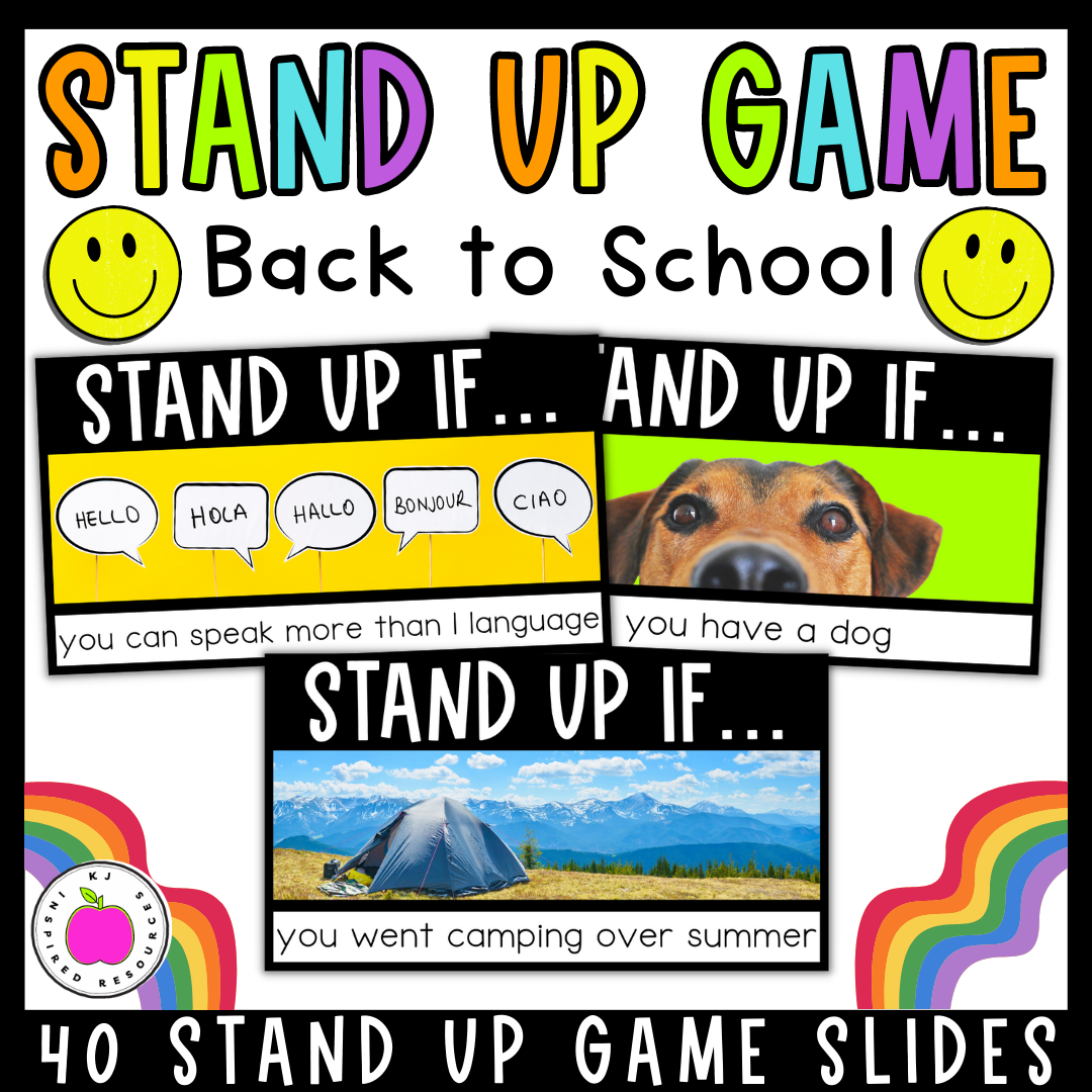 Back to School / After Summer Break Activity - Stand Up Sit Down Game -  Classful