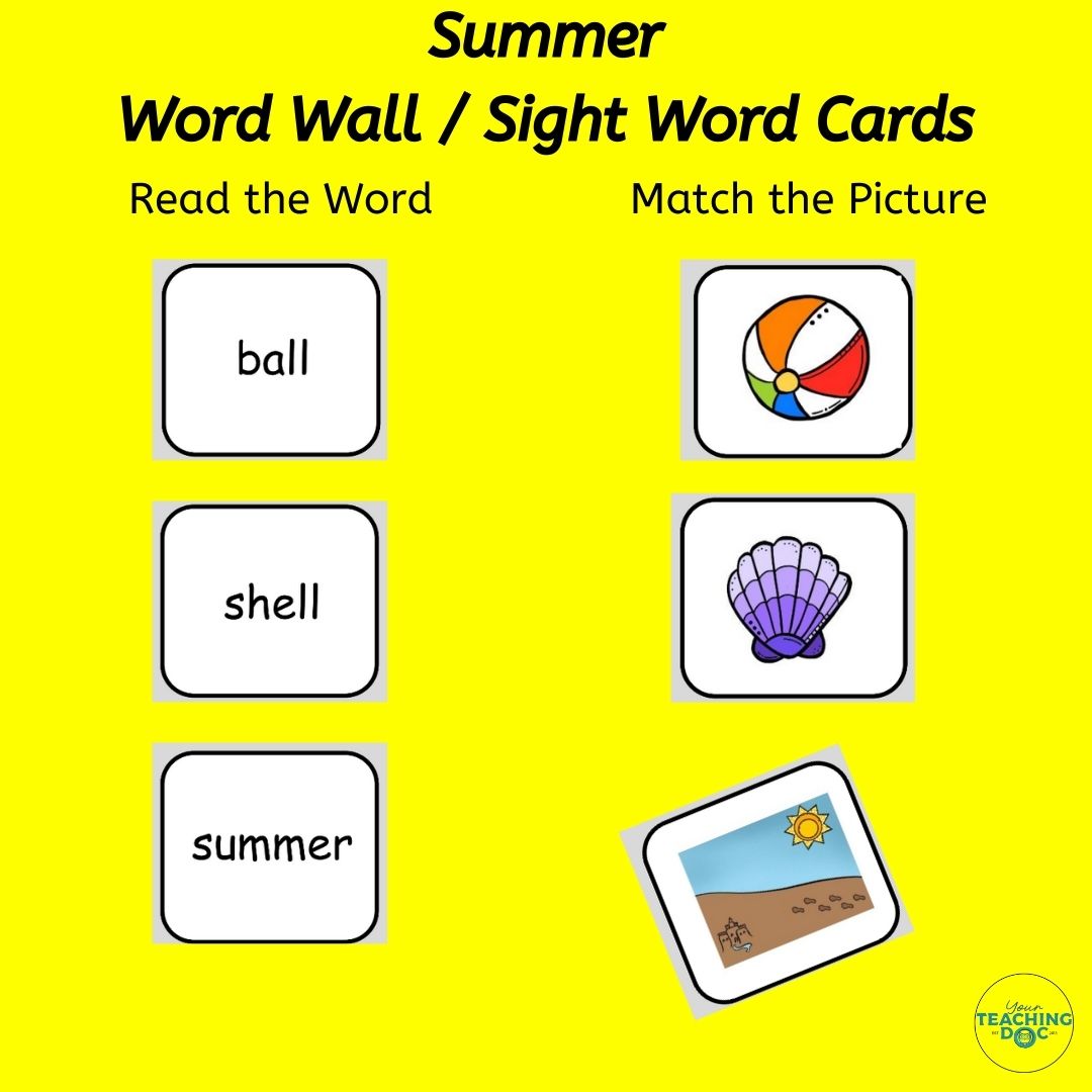 30 Summer Word Wall Words  Summer words, Word wall, Preschool word walls