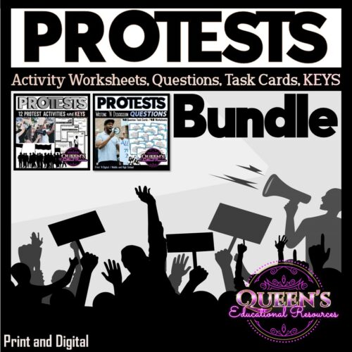 Protest Worksheets | Protest Activities | Protest Questions | Protest Bundle's featured image
