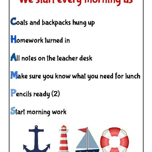 Nautical Themed Morning Routine Poster's featured image