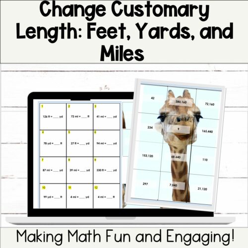 Change - Convert - Customary Length: Miles, Yards, & Feet Digital Math Activity's featured image