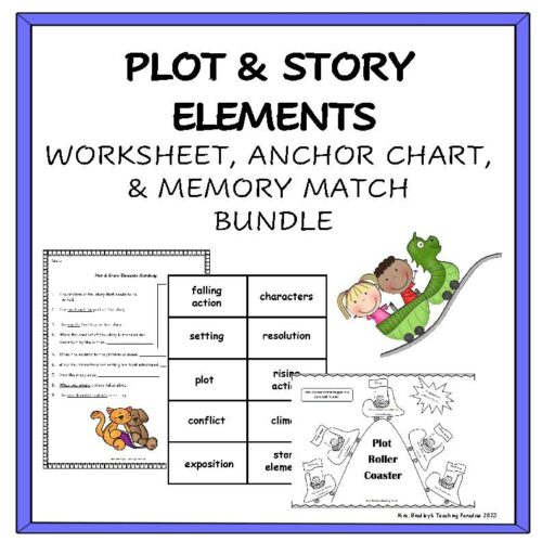 Plot and Story Elements Worksheet, Memory Match, & Anchor Chart Bundle's featured image