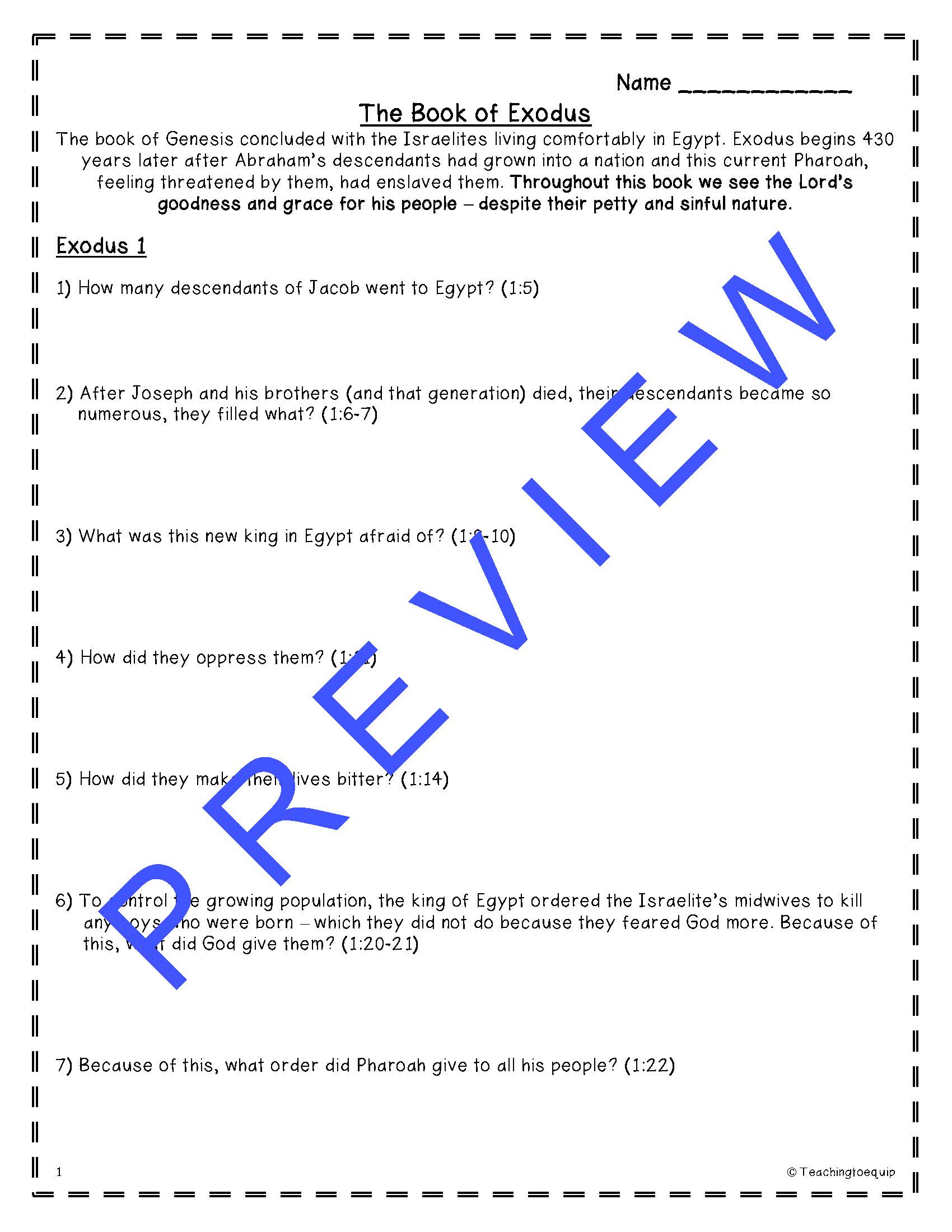 Exodus 6 2024 study guide